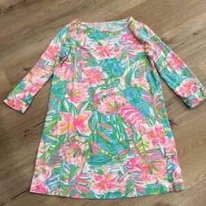 Lilly Pulitzer Dress Girls XL 12 -14 Dress Pink Green Blue Colorful